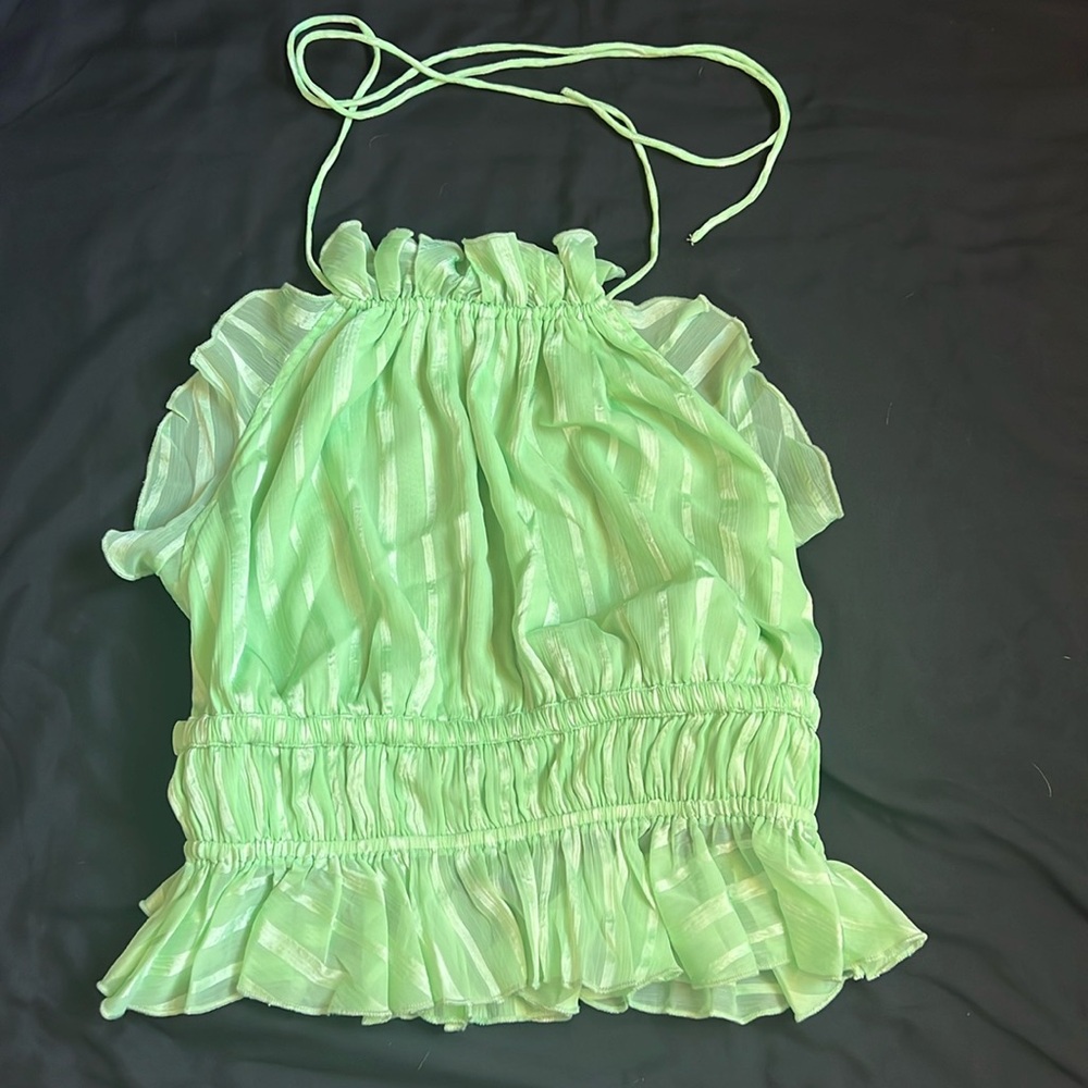 ASOS Design Lime Green Backless Halter Top   Size 6